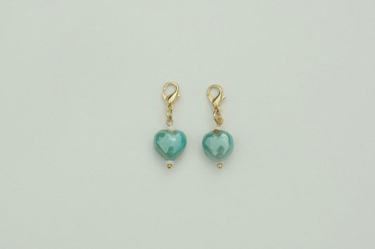 Teal heart charm